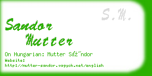 sandor mutter business card